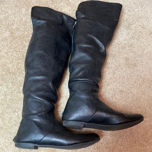 Bamboo Over the Knee Faux Leather Boots Size 6.5